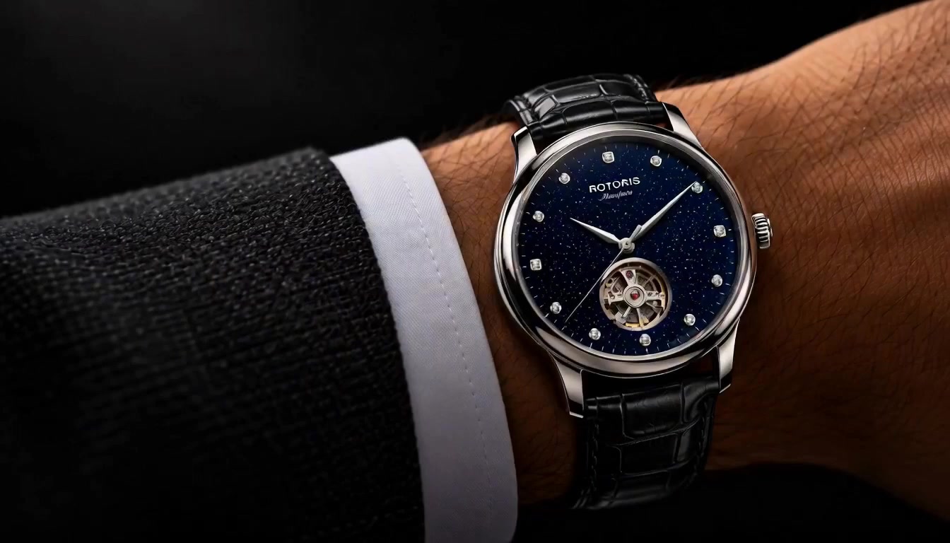 The Manifesta on the wrist, about to lift free.